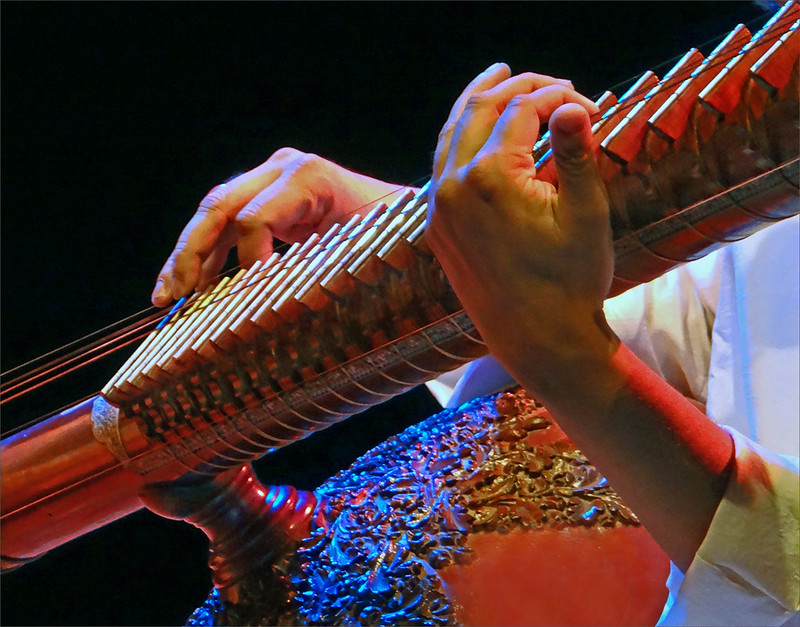 Ustad Bahauddin Dagar playing the rudra veena (Photo: Jean-Pierre Dalbéra)